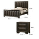 Queen Bedroom Set, Espresso Brown, Nickel Wood, 2 Piece Set with Nightstand