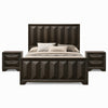 Queen Bedroom Set, Espresso Brown, Nickel Wood, 3 Piece Set with 2 Nightstands