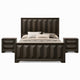 Queen Bedroom Set, Espresso Brown, Nickel Wood, 3 Piece Set with 2 Nightstands