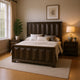 Queen Bedroom Set, Espresso Brown, Nickel Wood, 3 Piece Set with 2 Nightstands