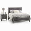 Queen Bedroom Set, Gray, Nickel Wood, 2 Piece Set with Nightstand