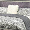 Queen Bedroom Set, Gray, Nickel Wood, 2 Piece Set with Nightstand