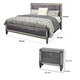 Queen Bedroom Set, Gray, Nickel Wood, 2 Piece Set with Nightstand