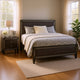 Queen Bedroom Set, Gray, Nickel Wood, 2 Piece Set with Nightstand