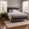Queen Bedroom Set, Gray, Nickel Wood, 2 Piece Set with Nightstand