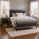 Queen Bedroom Set, Gray, Nickel Wood, 2 Piece Set with Nightstand