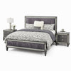 Queen Bedroom Set, Gray, Nickel Wood, 3 Piece Set with 2 Nightstands