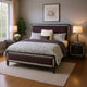 Queen Bedroom Set, Gray, Nickel Wood, 3 Piece Set with 2 Nightstands