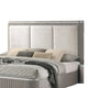 Queen Bedroom Set, Light Gray, Silver, White, Chrome Wood, 3 Piece Set with 2 Nightstands