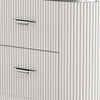 Queen Bedroom Set, Light Gray, Silver, Black, Chrome Wood, 2 Piece Set with Nightstand