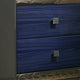 Queen Bedroom Set, Ash Gray, Indigo Blue, Chrome Wood, 2 Piece Set with Nightstand