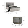 Queen Bedroom Set, Gray, Silver Wood, 3 Piece Set with 2 Nightstands