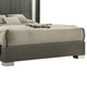 Queen Bedroom Set, White, Gray Wood, 2 Piece Set with Nightstand