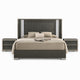 Queen Bedroom Set, White, Gray Wood, 3 Piece Set with 2 Nightstands