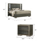 Queen Bedroom Set, White, Gray Wood, 3 Piece Set with 2 Nightstands