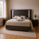 Queen Bedroom Set, White, Gray Wood, 3 Piece Set with 2 Nightstands