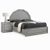 Queen Bedroom Set, Metallic Gray, Silver Wood, 2 Piece Set with Nightstand
