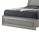 Queen Bedroom Set, Metallic Gray, Silver Wood, 2 Piece Set with Nightstand