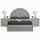 Queen Bedroom Set, Metallic Gray, Silver Wood, 3 Piece Set with 2 Nightstands