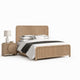 Queen Bedroom Set, Natural Brown Wood, 2 Piece Set with Nightstand
