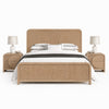 Queen Bedroom Set, Natural Brown Wood, 3 Piece Set with 2 Nightstands