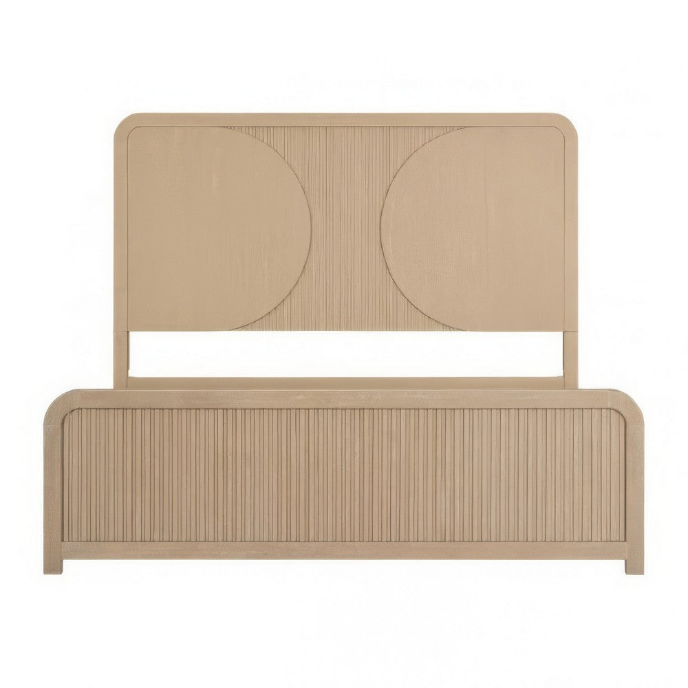 Queen Bedroom Set, Natural Brown Wood, 3 Piece Set with 2 Nightstands
