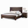 Queen Bedroom Set, Espresso Brown, Gold Wood, 2 Piece Set with Nightstand