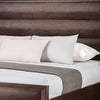 Queen Bedroom Set, Espresso Brown, Gold Wood, 2 Piece Set with Nightstand