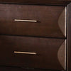 Queen Bedroom Set, Espresso Brown, Gold Wood, 2 Piece Set with Nightstand