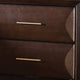 Queen Bedroom Set, Espresso Brown, Gold Wood, 2 Piece Set with Nightstand