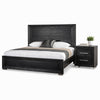 Queen Bedroom Set, Black, Chrome, Nickel Wood, 2 Piece Set with Nightstand