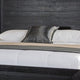 Queen Bedroom Set, Black, Chrome, Nickel Wood, 2 Piece Set with Nightstand