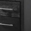 Queen Bedroom Set, Black, Chrome, Nickel Wood, 2 Piece Set with Nightstand