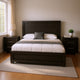 Queen Bedroom Set, Black, Chrome, Nickel Wood, 3 Piece Set with 2 Nightstands