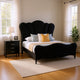 Queen Bedroom Set, Black, Chrome Wood, 2 Piece Set with Nightstand