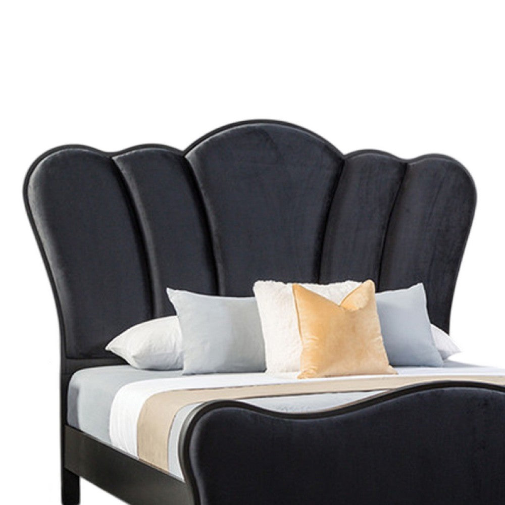 Queen Bedroom Set, Black, Chrome Wood, 3 Piece Set with 2 Nightstands