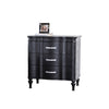 Queen Bedroom Set, Black, Chrome Wood, 3 Piece Set with 2 Nightstands
