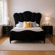 Queen Bedroom Set, Black, Chrome Wood, 3 Piece Set with 2 Nightstands