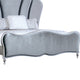 Queen Bedroom Set, Silver, Chrome Wood, 2 Piece Set with Nightstand