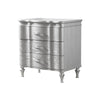 Queen Bedroom Set, Silver, Chrome Wood, 2 Piece Set with Nightstand