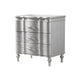 Queen Bedroom Set, Silver, Chrome Wood, 2 Piece Set with Nightstand