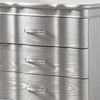 Queen Bedroom Set, Silver, Chrome Wood, 2 Piece Set with Nightstand