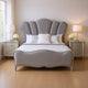 Queen Bedroom Set, Silver, Chrome Wood, 3 Piece Set with 2 Nightstands