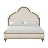 Queen Bedroom Set, Oak Brown, Gold, Ivory Wood, 3 Piece Set with 2 Nightstands