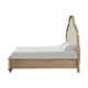 Queen Bedroom Set, Oak Brown, Gold, Ivory Wood, 3 Piece Set with 2 Nightstands