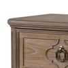 Queen Bedroom Set, Oak Brown, Gold, Ivory Wood, 3 Piece Set with 2 Nightstands