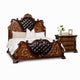 Queen Bedroom Set, Cherry Brown, Oak Brown, Gold, Bronze Wood, 2 Piece Set with Nightstand