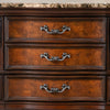 Queen Bedroom Set, Cherry Brown, Oak Brown, Gold, Bronze Wood, 2 Piece Set with Nightstand