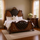 Queen Bedroom Set, Cherry Brown, Oak Brown, Gold, Bronze Wood, 2 Piece Set with Nightstand