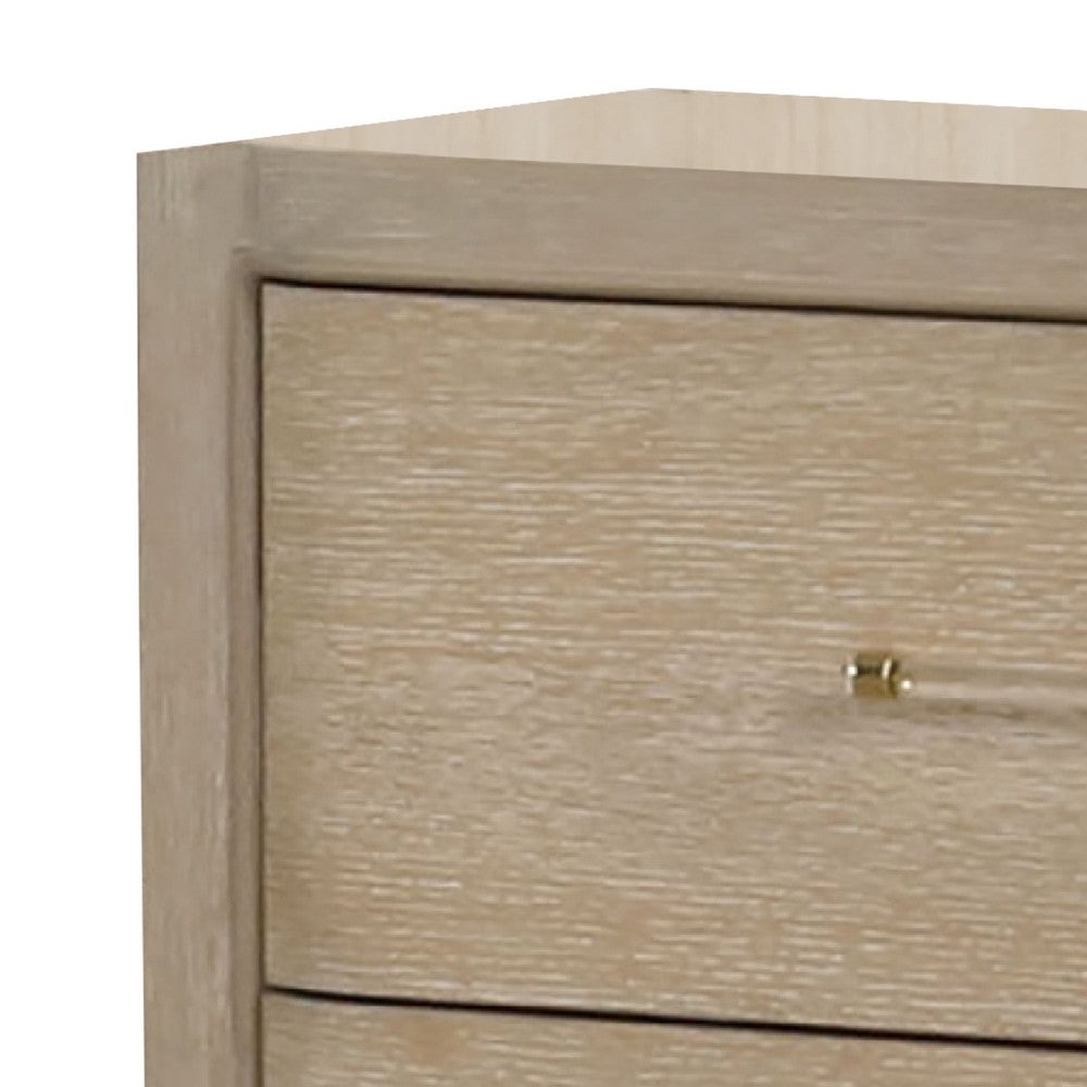 Queen Bedroom Set, Natural Oak Brown, White Wood, 2 Piece Set with Nightstand